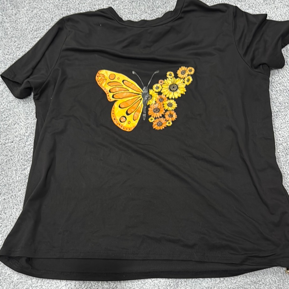 Black Butterfly Graphic Women's Top